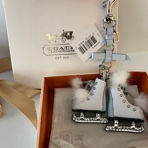 Coach 93013 Leather Ice Skates Keychain Bag Charm